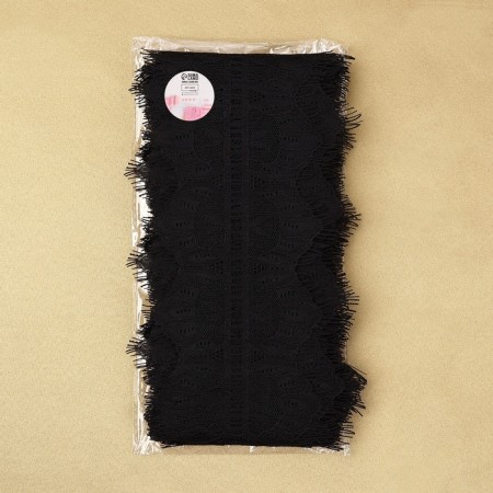 Lace cilia, 85 mm × 9 ± 0.5 m, in Bobin 3 pcs 3 m, black color-3