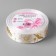 Satin tape with embossing "Lotus", 25 mm × 18 ± 1 m, white color/gold No. 001