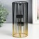 Ground-free metal candlestick "Round cell" golden-black 9.5x9.5x20 cm