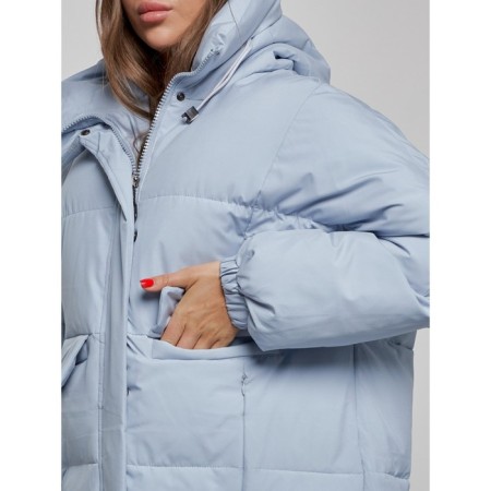 Coat insulated winter female, size 48, blue color-10