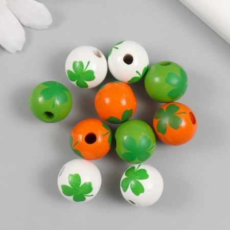 Beads for creativity tree "Clover on balls" set 10 pcs d = 1.6 cm