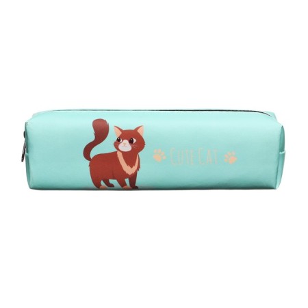 School Penal "Cat" on lightning, green-1