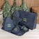 Set for a bath of 5 items (briefcase, hat, slippers "Director of the bath", mittens, rug) gray