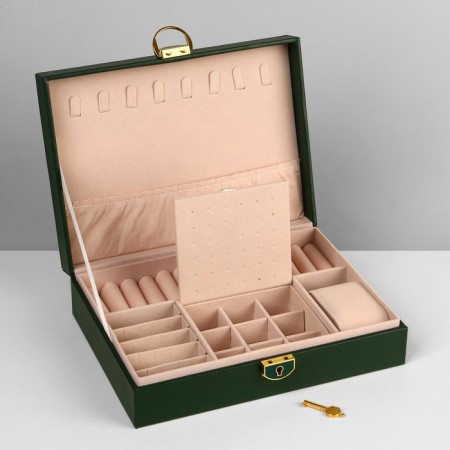 Steam for jewelry "Casket" 1 tier, 17 × 23 × 6.5 cm, green color-6