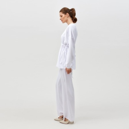 Women's costume (tunic, trousers) minku: casual collection color white, size 42-1