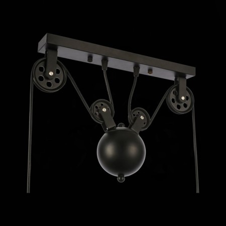 Suspended EVOLUCE lamp. Sle120503-03. ESPERAZZA. 3x60 watts, E27, 96x26 cm, black color-9