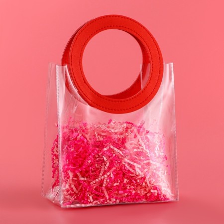 Gift package from PVC, red, 20 x 18 x 10 cm