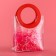 Gift package from PVC, red, 20 x 18 x 10 cm