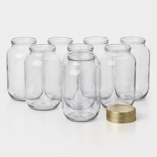 A set of glass cans with a lid of a shade, SKO-82 mm, 1.5 l, 8 pieces