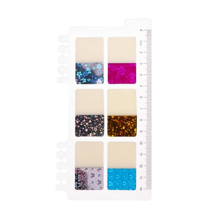 Block-filling with a sticky edge plastic 20 sheets of sparkle 42 x 25 mm with a ruler-2