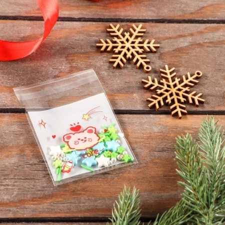 BOPP package with sticky tape, "Korean style", 7*7+3cm mix-8