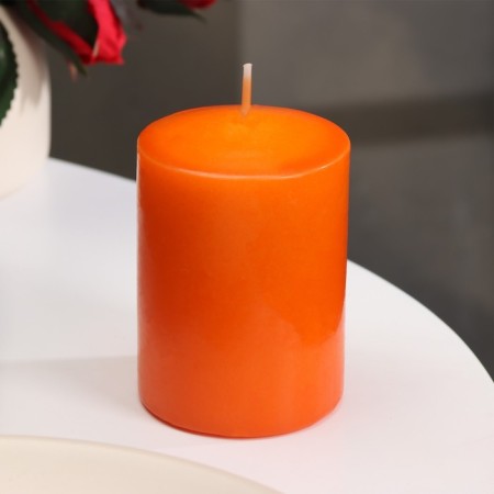 Candle - Aromatic "juicy mango" cylinder, 5.6x8 cm-1