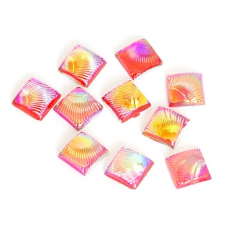 Plastic design TNL, square, rainbow, 10 pcs