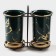 A set of ceramic stands for Gold cutlery, 19.5 × 9 × 18.5 cm, green color