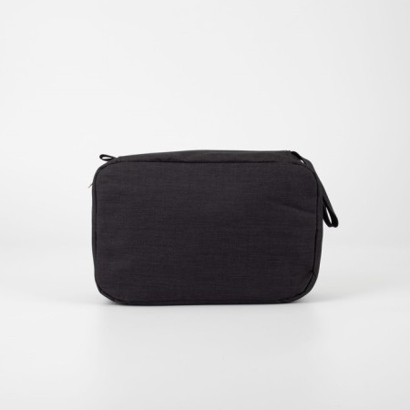Cosmetic bag, 2 parts on lightning, with hook, black color-1