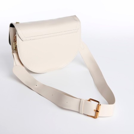 Bag Women's saddle on the shoulder, lightning department, 21x16.5x6.5 cm, white color-4