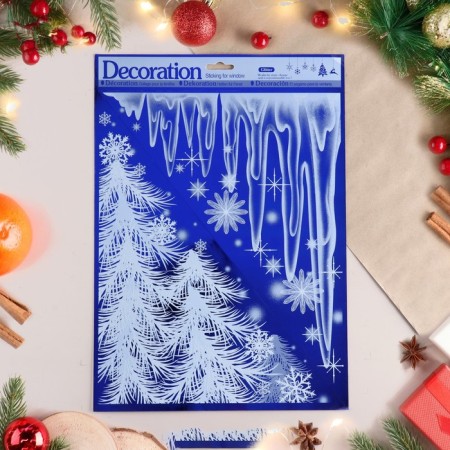 Stickers on the windows "New Year" icicles, 38x30 cm