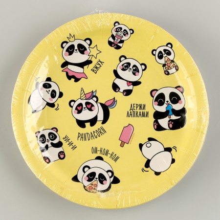 Disposable paper plate "Panda", 18 cm-1