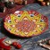 Largan Rishtan ceramics "Flowers", 32 cm, red, corrugated
