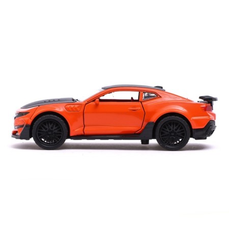 Metal Sport machine, inertia, doors, trunk, orange color open-1