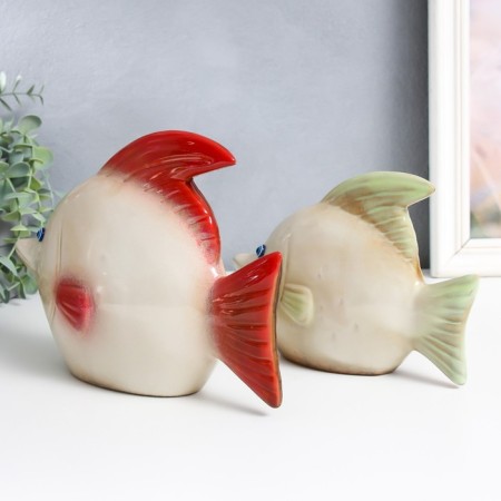 Souvenir ceramics "Two fish" set 2 pcs 5.5x19.5x14 cm 7x24x17 cm-6