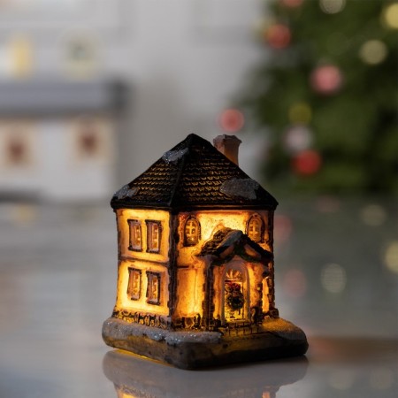 LED figure "House" 5 × 4 × 4 cm, ceramics, batteries AG13x2, glow warm white