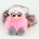 Soft toy "Puppet Model" on a key fob, 16 cm, pink color
