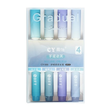 A set of markers-textbooks 4 pieces/4 colors, pastel, blue-lilac gradient-3