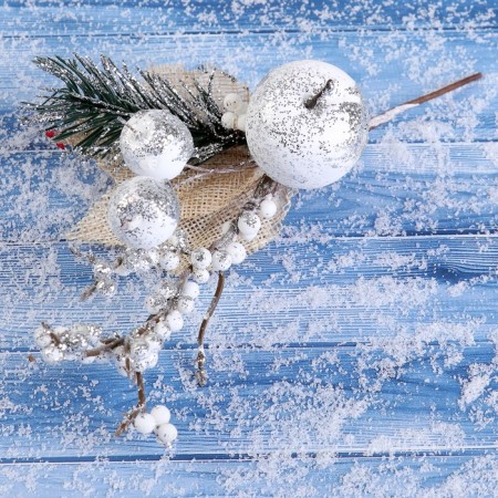 Decor "Winter Dreams" white berries of needles, 19 cm
