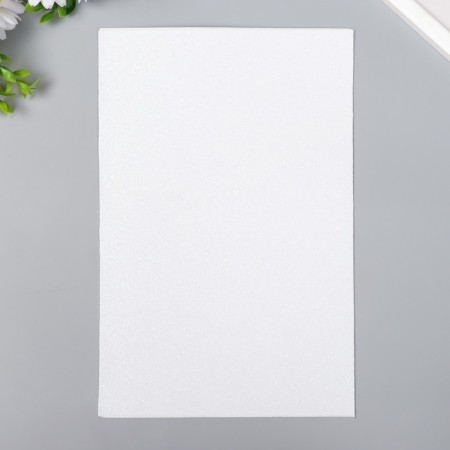 Foamiran glitter 1 mm, 20x30 cm, col. White (set of 10 sheets)-2
