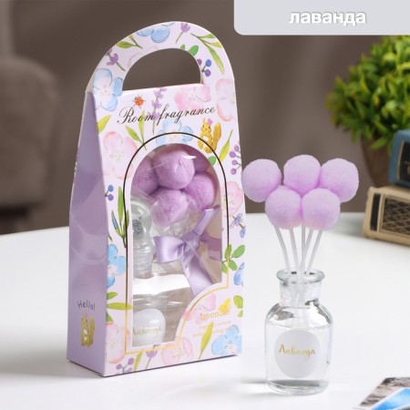 Aromatic diffuser with "Spring" decor, 30 ml, lavender, "wealth of aroma"