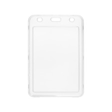 Бейдж вертикальный, внешний 132х89 мм, внутренний 105х74 мм, пластик прозрачный