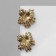 Earrings Metal "Flower" double, color gold