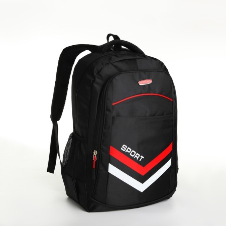Youth backpack with lightning, 4 pockets, black/red color-2