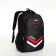 Youth backpack with lightning, 4 pockets, black/red color