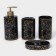 A set of accessories for the bathroom "Loft", 4 items (dispenser 250 ml, soap dish, 2 glasses), black color