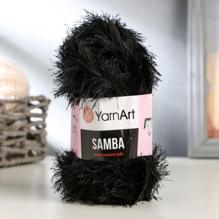 Yarn "Samba" 100% polyester 150m/100g (02 black)
