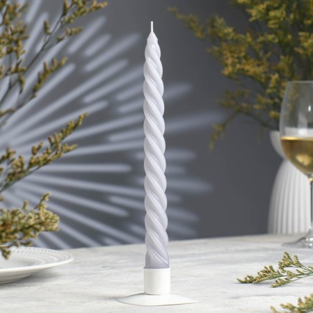Candle twisted, 2.3x 24.5 cm, 5 hours, 50 g, gray