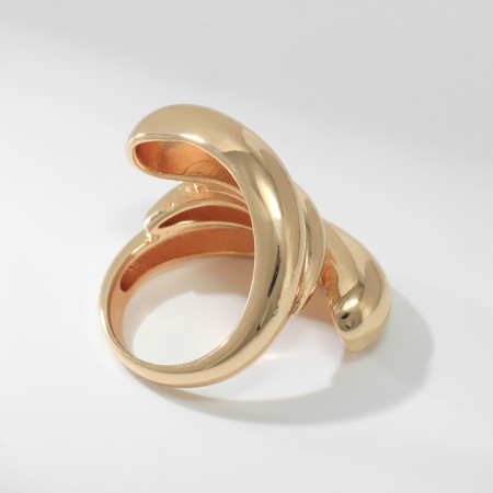 Ring Metal "Trend" triple wave, color gold, size 18-2