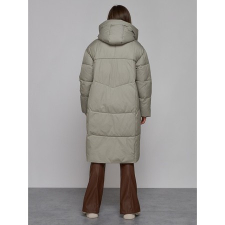 Coat insulated winter female, size 46, green color-3