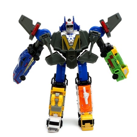 Warrior robot, transforms, assembled from 5 cars-2