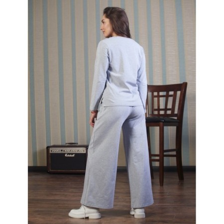 Trouser suit, size 48, color gray melange-4