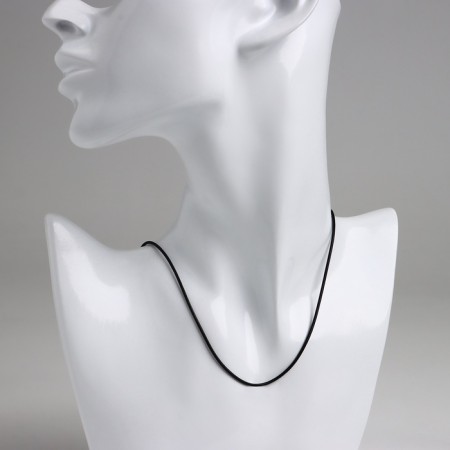 Leather lace d = 1.5 mm, 55 cm, black color-1