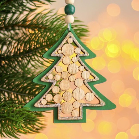 New Year's suspension "Christmas tree" 0.7x9.5x10cm
