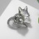 Icon "Fox", white-orange color in silver