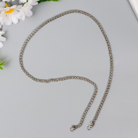 Chain with 2 carbines link thickness 0.1 cm 0.5x60 cm gold/silver mix-1