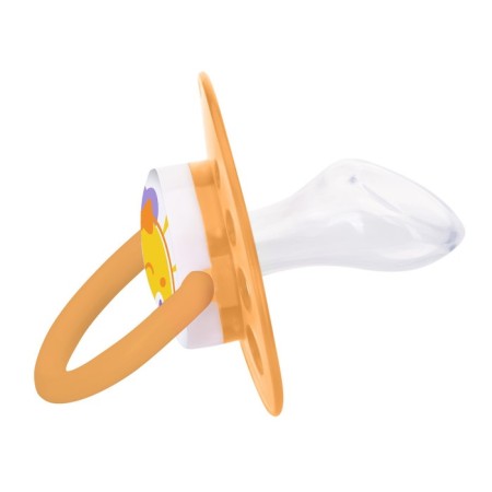 Nipple-dummy silicone orthodontic "rocket", from 3 months, color orange-2