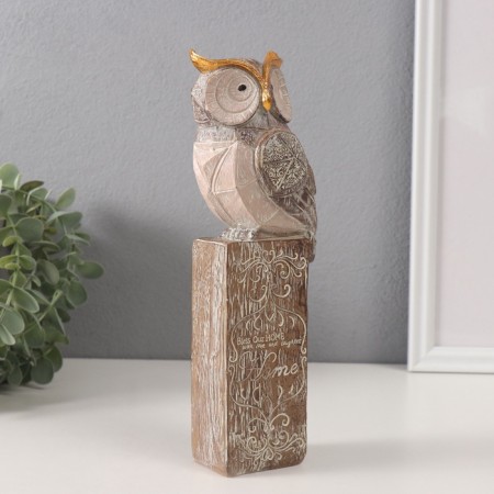 Polystone souvenir "Filin on the pedestal" Bezh 8x7x24 cm-1