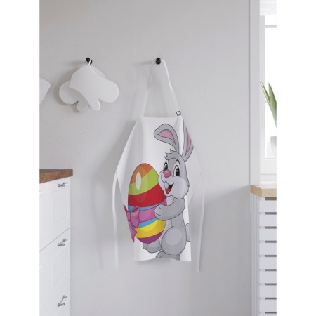 Apron kitchen with a photo print "Easter egg in a ribbon", adjustable, size OS-1