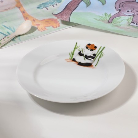 Porcelain plate "Panda", d = 20 cm, white-1
